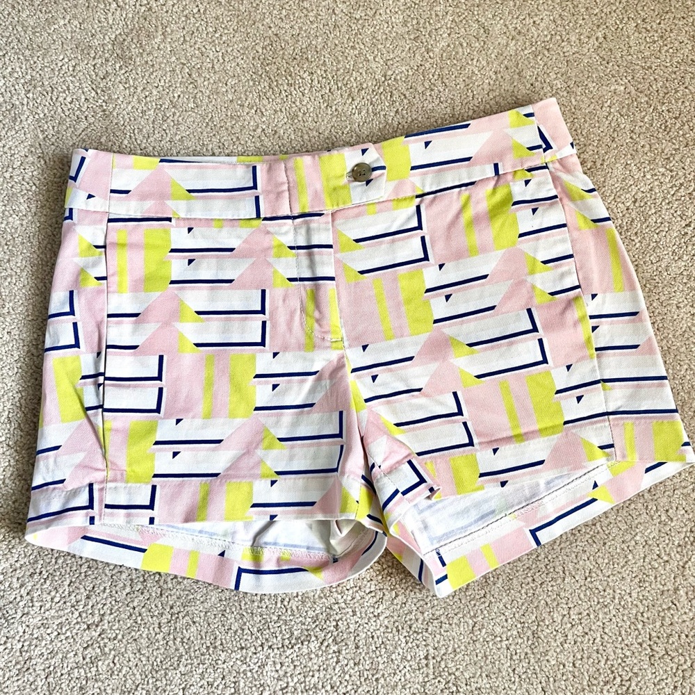 J. Crew Pink and Yellow Patterned Shorts